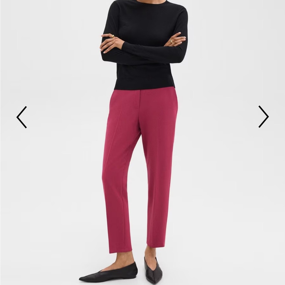 Theory Women's Straight Leg Pants in Pink
